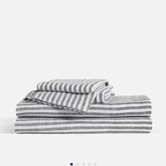 Brooklinen Bedding Brooklinen Line Core Sheet Set Charcoal Chambray And White Stripe Poshmark
